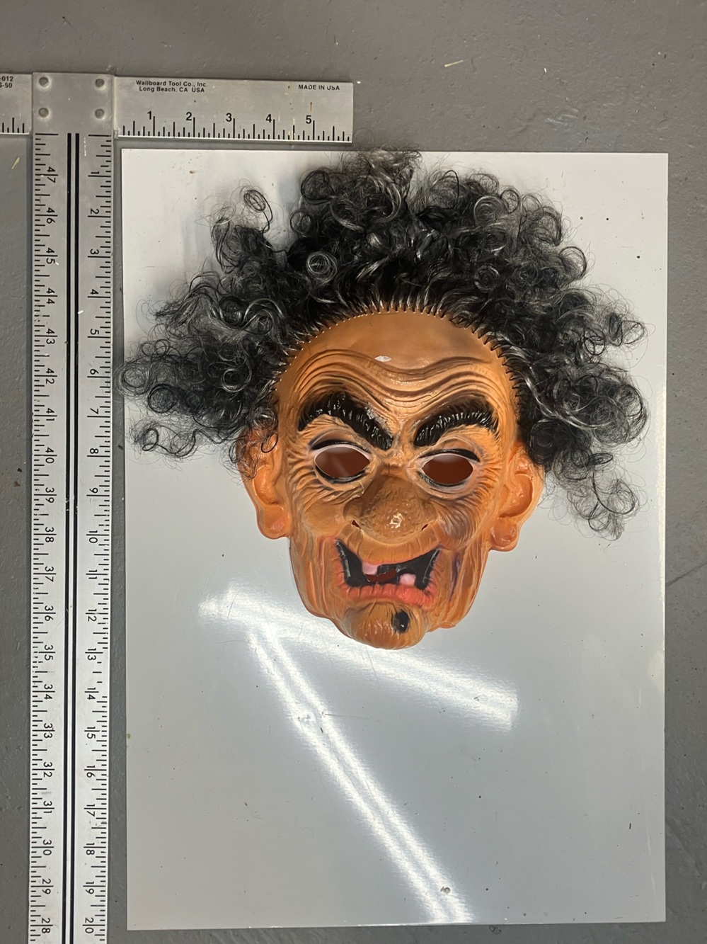 Vintage Halloween Witch Mask - Orange and Black